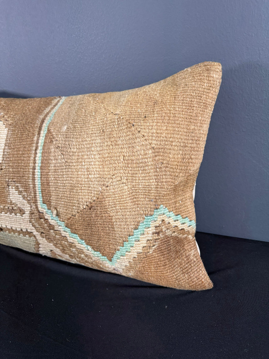 Turkish Hemp Pillow Cushion Natural Beige Brown Pillow Cushion Cover 16" x 24" #30134