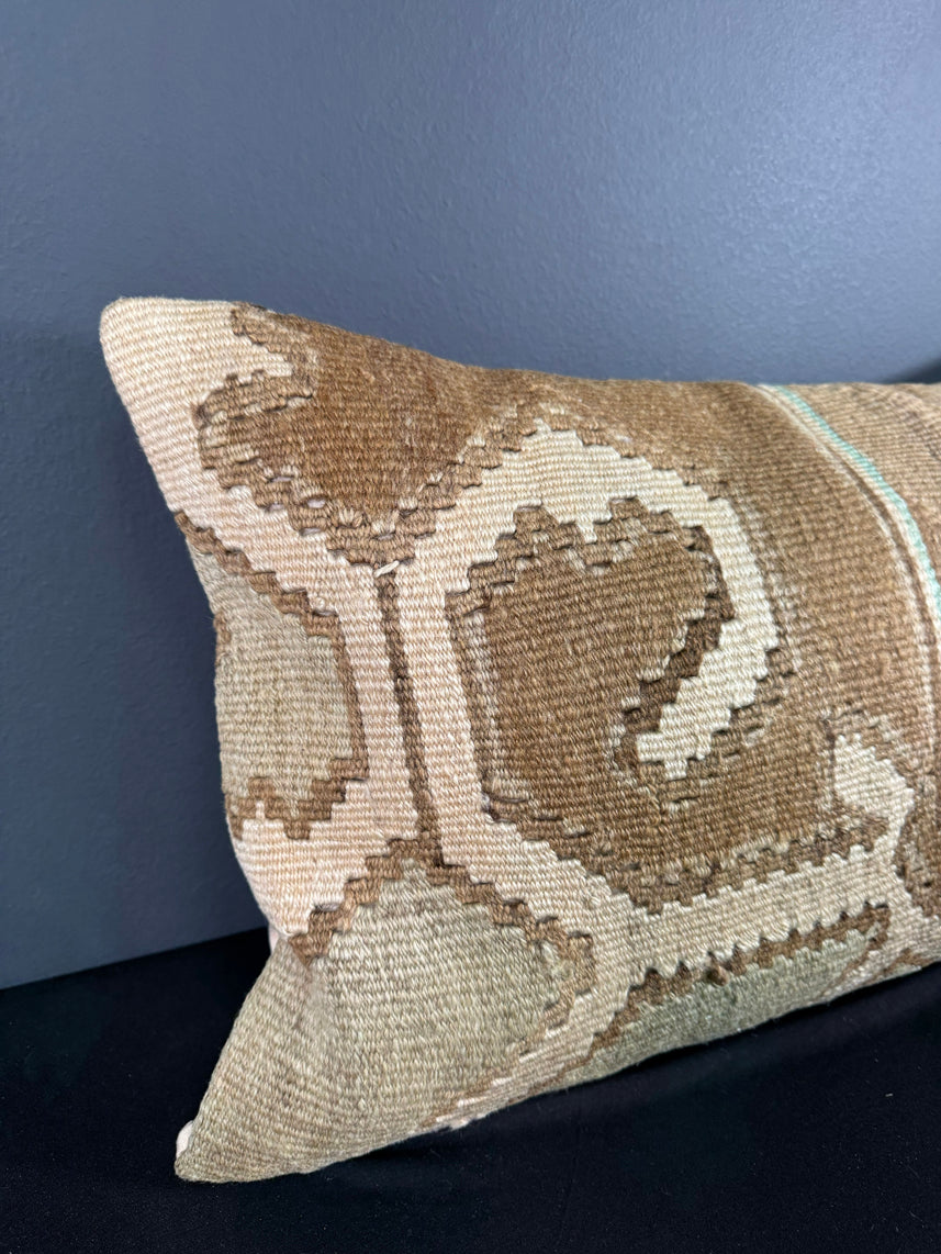 Turkish Hemp Pillow Cushion Natural Beige Brown Pillow Cushion Cover 16" x 24" #30134