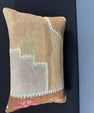 Turkish Hemp Pillow Cushion Natural Blue Brown Pillow Cushion Cover 16" x 24" #30111