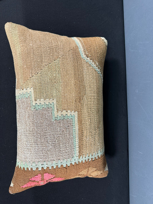 Turkish Hemp Pillow Cushion Natural Blue Brown Pillow Cushion Cover 16" x 24" #30111