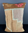 Turkish Hemp Pillow Cushion Natural Blue Brown Pillow Cushion Cover 16" x 24" #30111