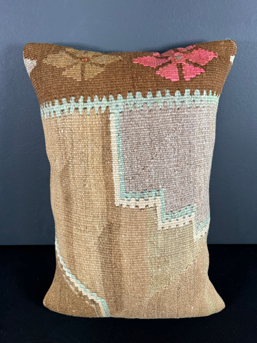 Turkish Hemp Pillow Cushion Natural Blue Brown Pillow Cushion Cover 16" x 24" #30111