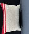Turkish Hemp Pillow Cushion Natural Beige Red Pillow Cushion Cover 16" x 24" #30020