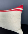 Turkish Hemp Pillow Cushion Natural Beige Red Pillow Cushion Cover 16" x 24" #30020