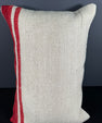 Turkish Hemp Pillow Cushion Natural Beige Red Pillow Cushion Cover 16" x 24" #30020