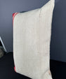 Turkish Hemp Pillow Cushion Natural Beige Red Pillow Cushion Cover 16" x 24" #30020