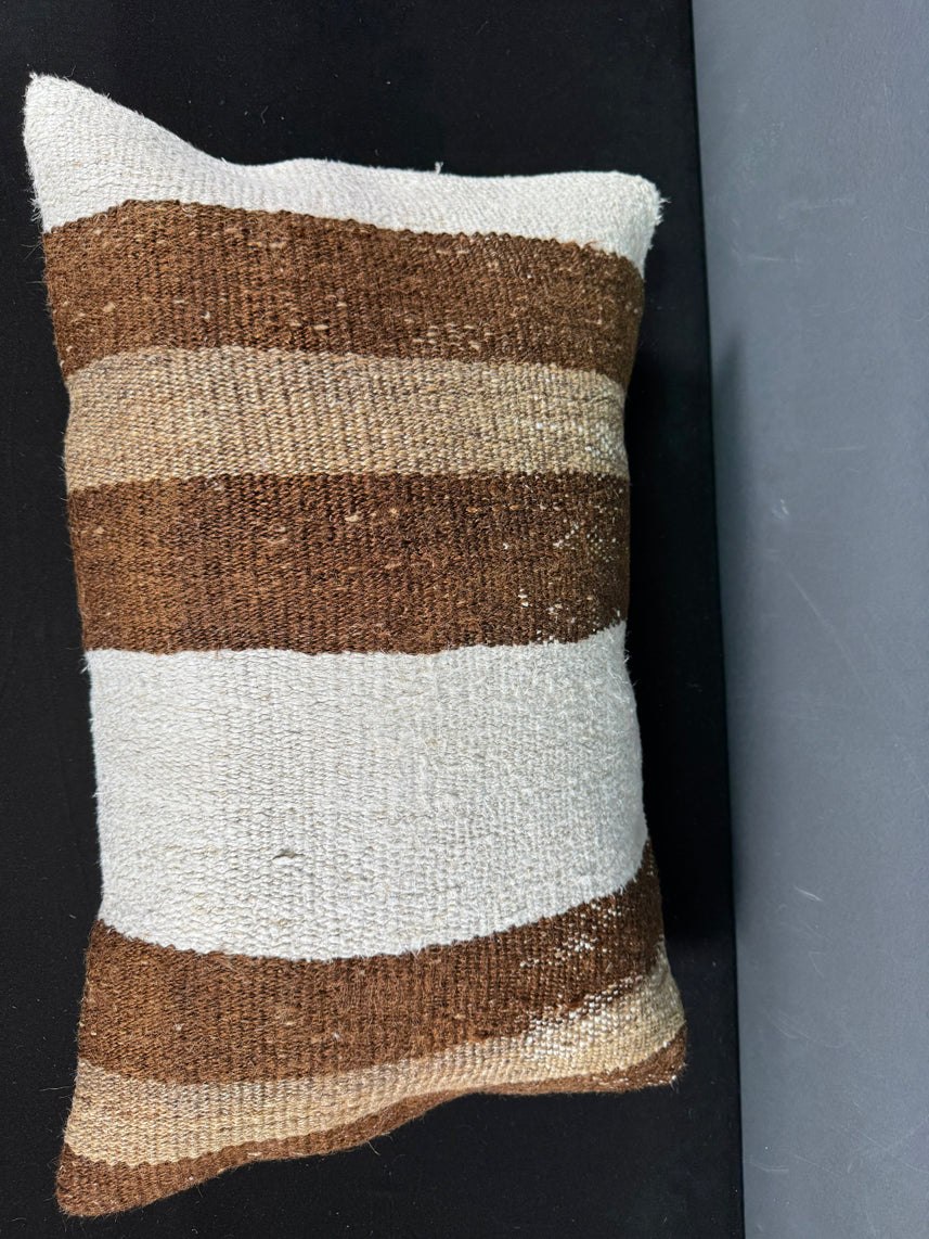Turkish Hemp Pillow Cushion Natural Beige Brown Pillow Cushion Cover 16" x 24" #30021