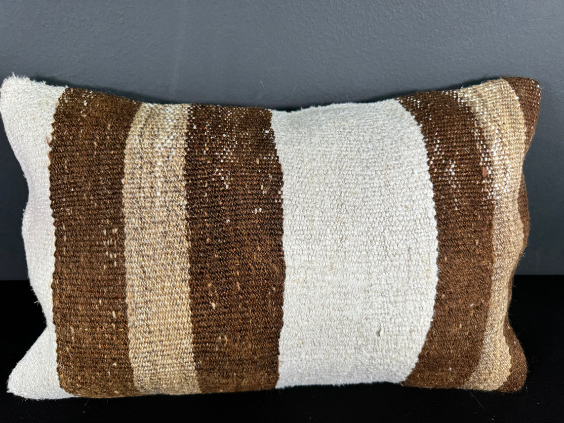 Turkish Hemp Pillow Cushion Natural Beige Brown Pillow Cushion Cover 16" x 24" #30021