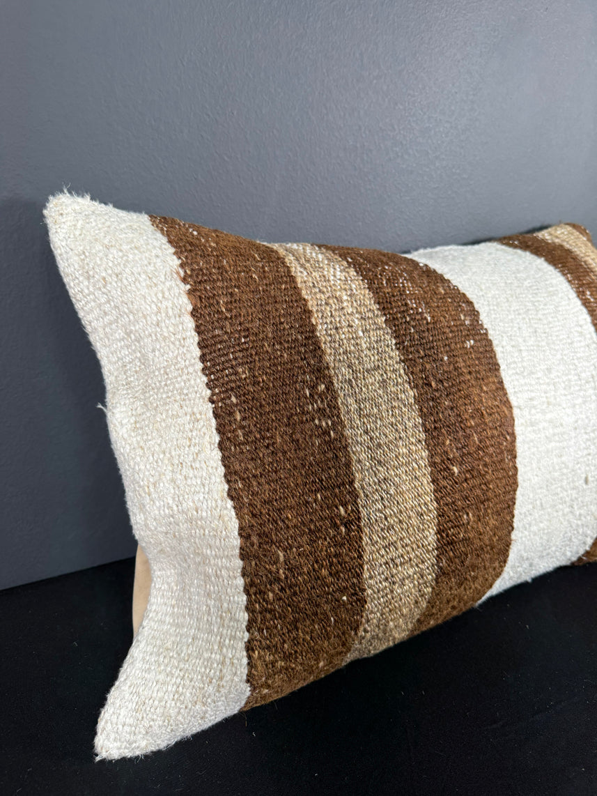 Turkish Hemp Pillow Cushion Natural Beige Brown Pillow Cushion Cover 16" x 24" #30021