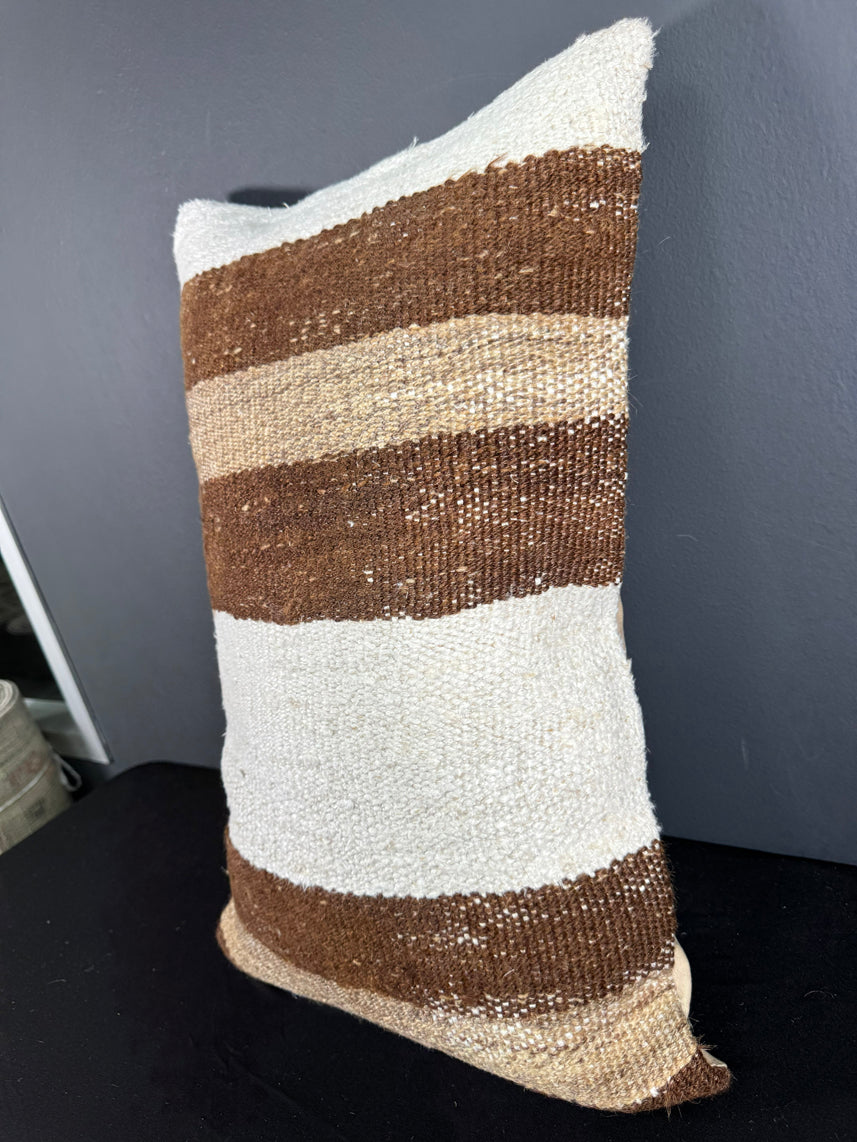 Turkish Hemp Pillow Cushion Natural Beige Brown Pillow Cushion Cover 16" x 24" #30021