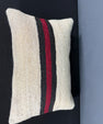 Turkish Hemp Pillow Cushion Natural Beige Red Pillow Cushion Cover 16" x 24" #30022