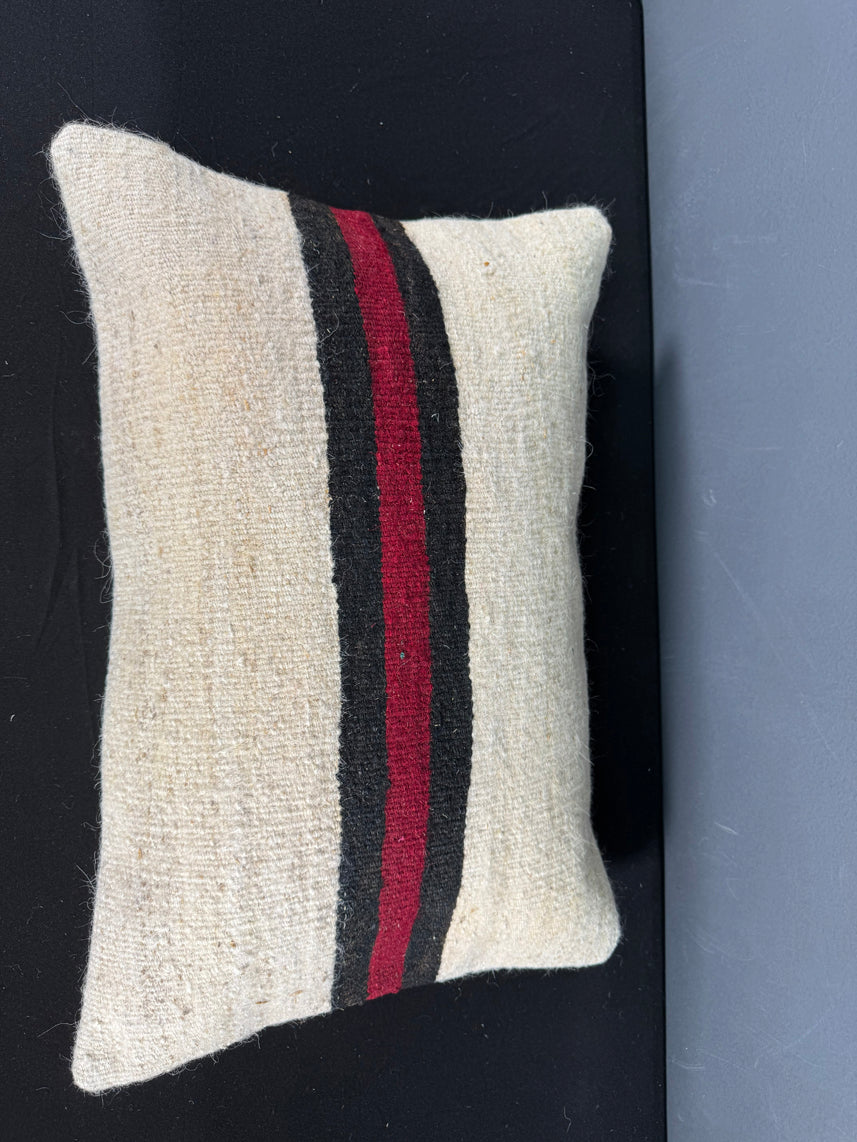 Turkish Hemp Pillow Cushion Natural Beige Red Pillow Cushion Cover 16" x 24" #30022