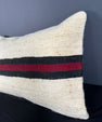 Turkish Hemp Pillow Cushion Natural Beige Red Pillow Cushion Cover 16" x 24" #30022