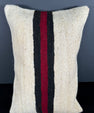 Turkish Hemp Pillow Cushion Natural Beige Red Pillow Cushion Cover 16" x 24" #30022