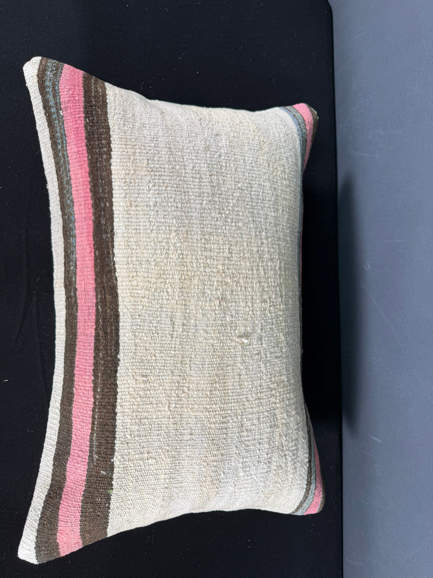 Turkish Hemp Pillow Cushion Natural Beige Pink Pillow Cushion Cover 16" x 24" #30026