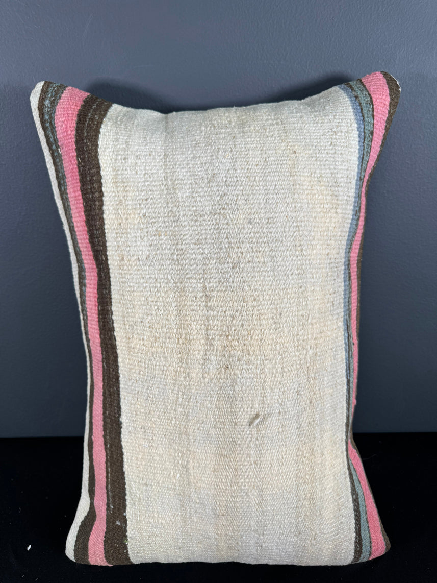 Turkish Hemp Pillow Cushion Natural Beige Pink Pillow Cushion Cover 16" x 24" #30026