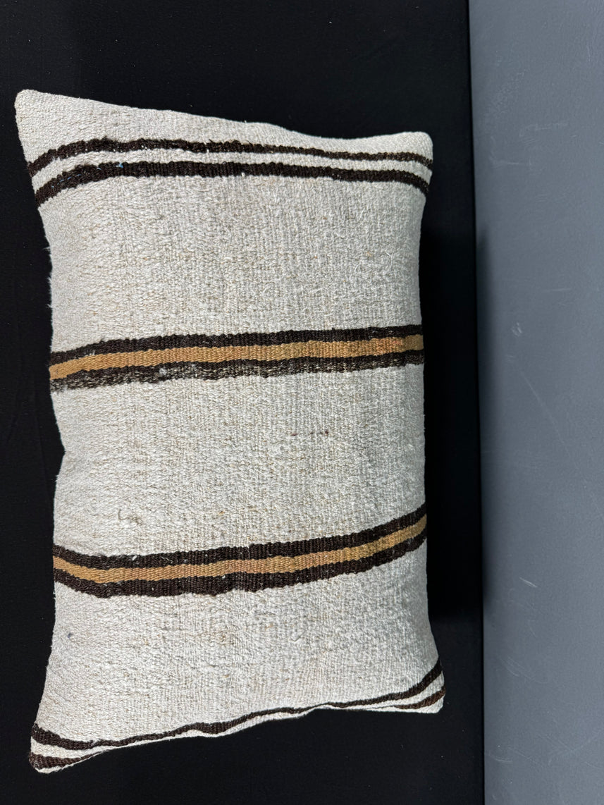 Turkish Hemp Pillow Cushion Natural Beige Brown Pillow Cushion Cover 16" x 24" #30027