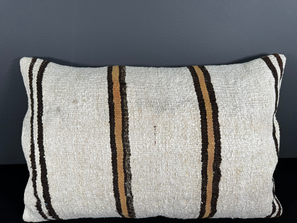Turkish Hemp Pillow Cushion Natural Beige Brown Pillow Cushion Cover 16" x 24" #30027