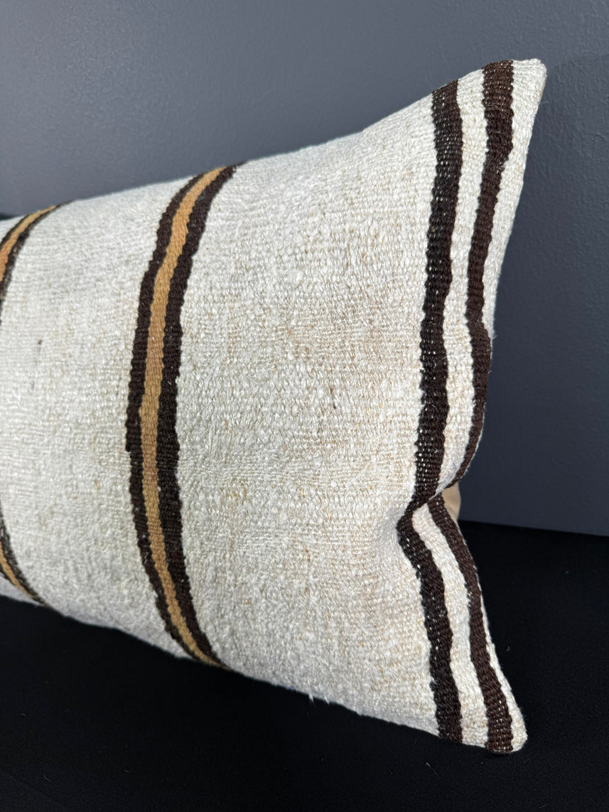 Turkish Hemp Pillow Cushion Natural Beige Brown Pillow Cushion Cover 16" x 24" #30027
