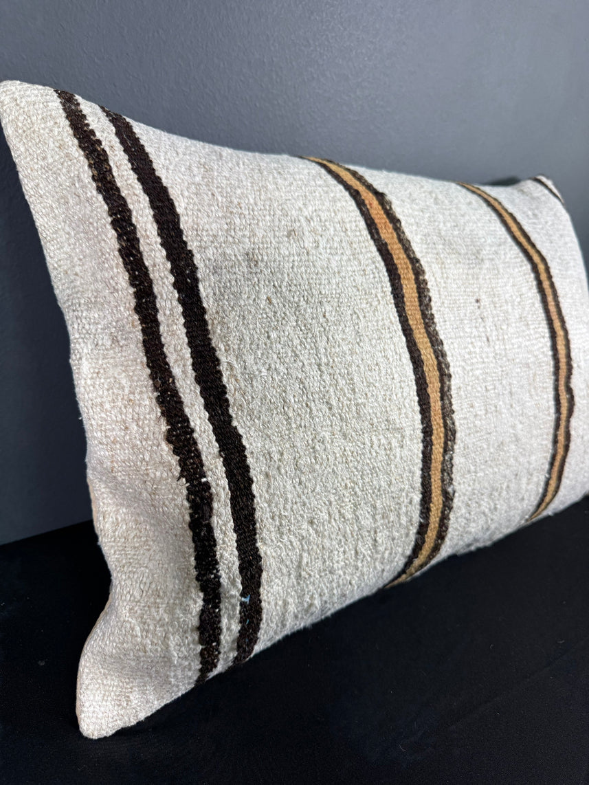 Turkish Hemp Pillow Cushion Natural Beige Brown Pillow Cushion Cover 16" x 24" #30027