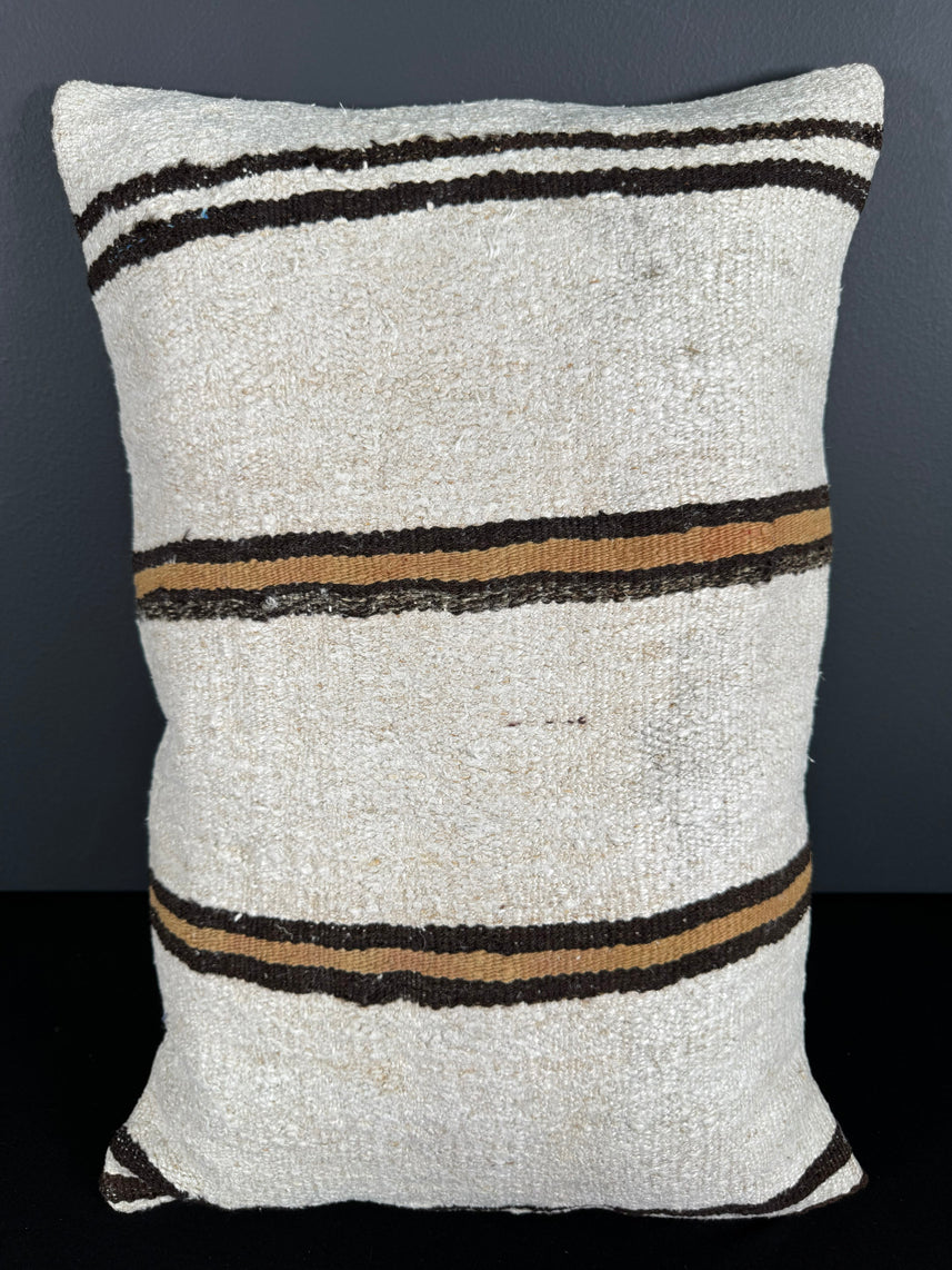 Turkish Hemp Pillow Cushion Natural Beige Brown Pillow Cushion Cover 16" x 24" #30027