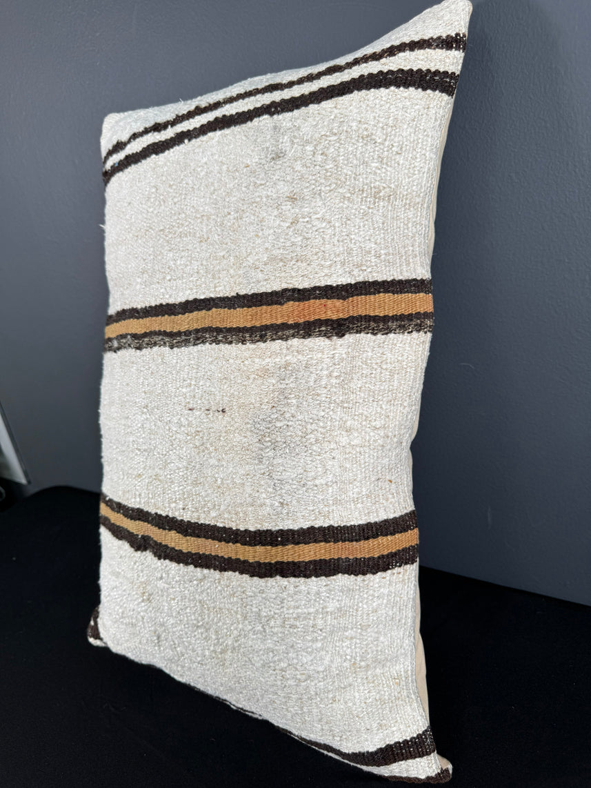 Turkish Hemp Pillow Cushion Natural Beige Brown Pillow Cushion Cover 16" x 24" #30027