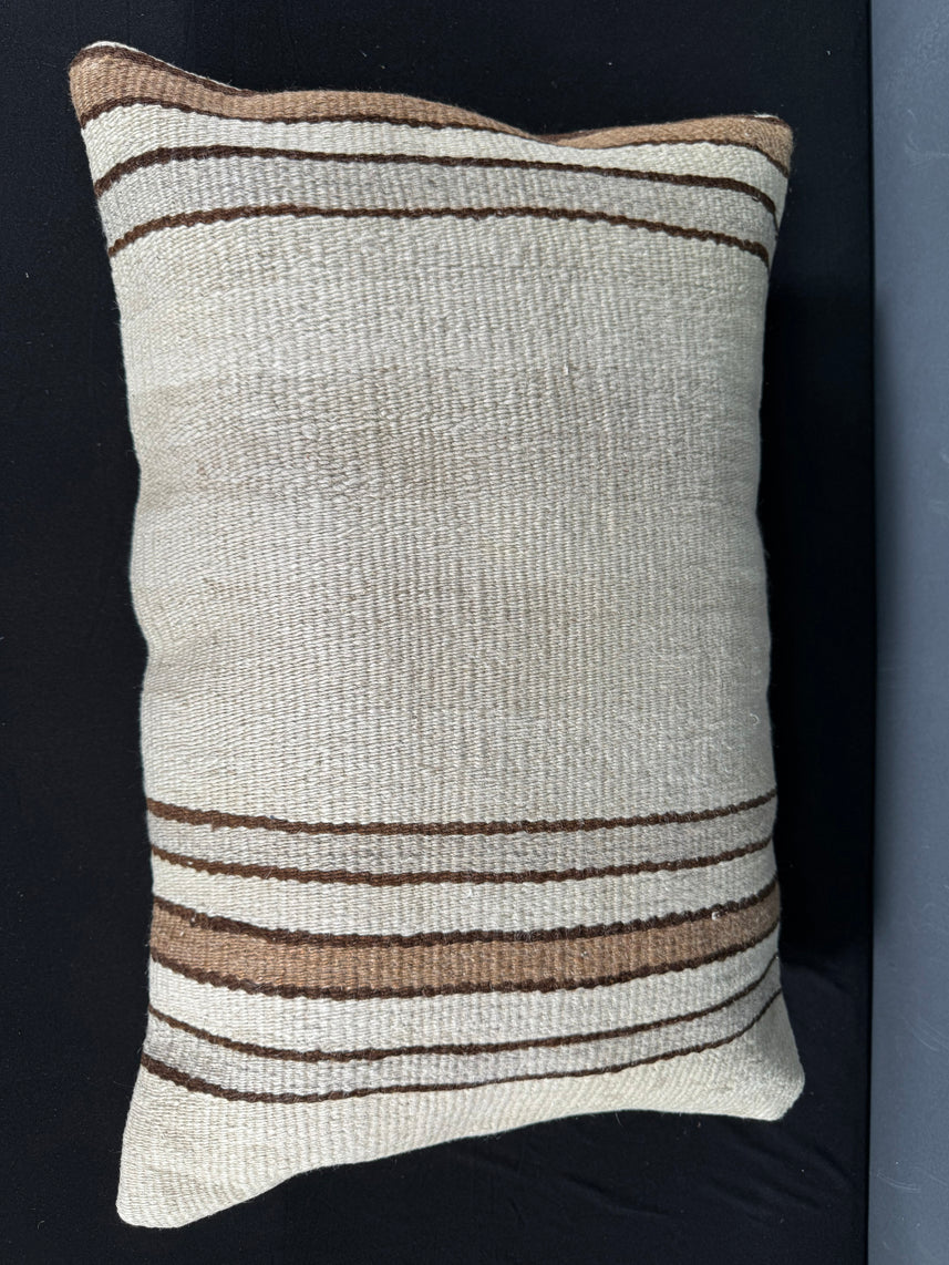 Turkish Hemp Pillow Cushion Natural Beige Brown Pillow Cushion Cover 16" x 24" #30028