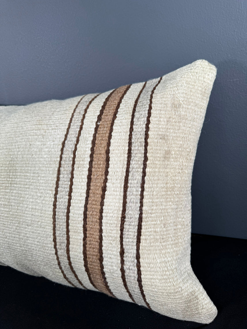 Turkish Hemp Pillow Cushion Natural Beige Brown Pillow Cushion Cover 16" x 24" #30028