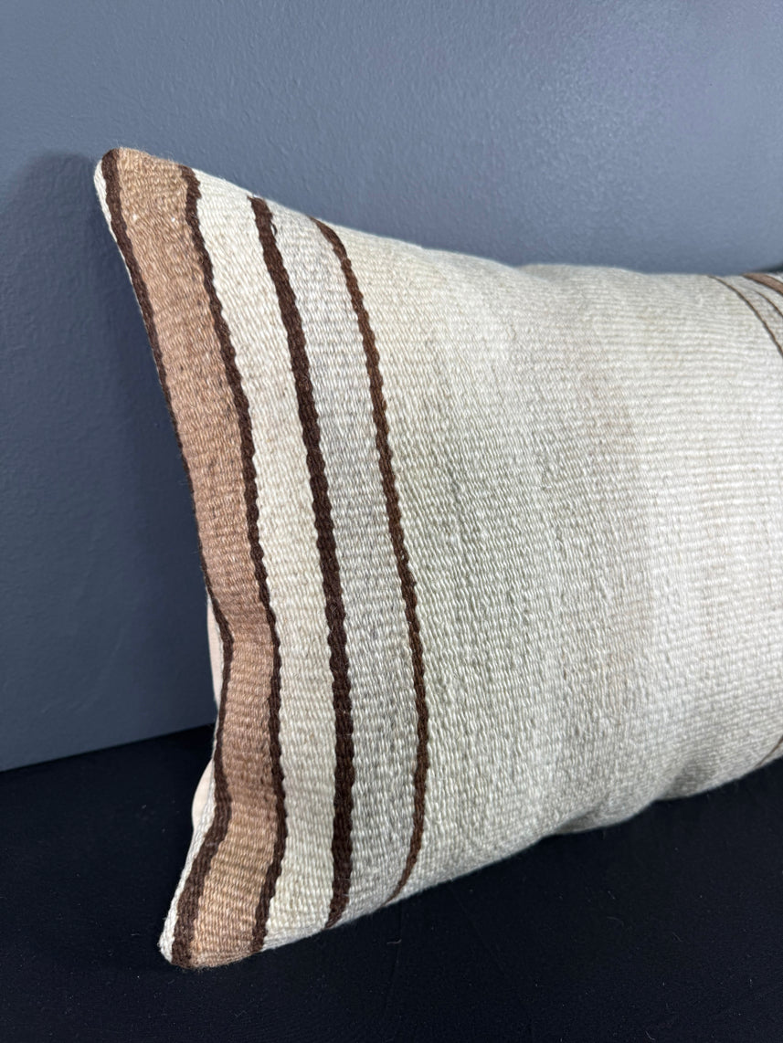Turkish Hemp Pillow Cushion Natural Beige Brown Pillow Cushion Cover 16" x 24" #30028