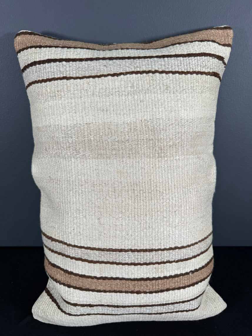 Turkish Hemp Pillow Cushion Natural Beige Brown Pillow Cushion Cover 16" x 24" #30028