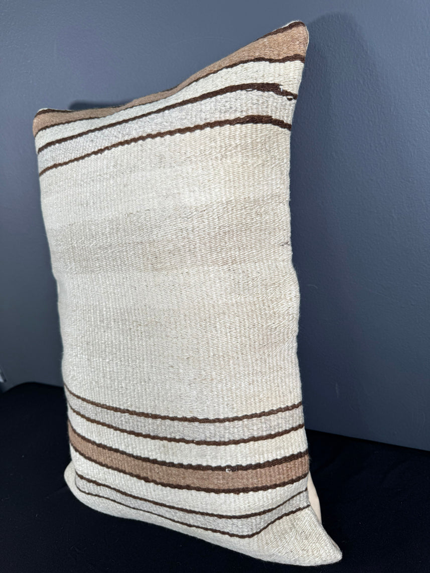 Turkish Hemp Pillow Cushion Natural Beige Brown Pillow Cushion Cover 16" x 24" #30028