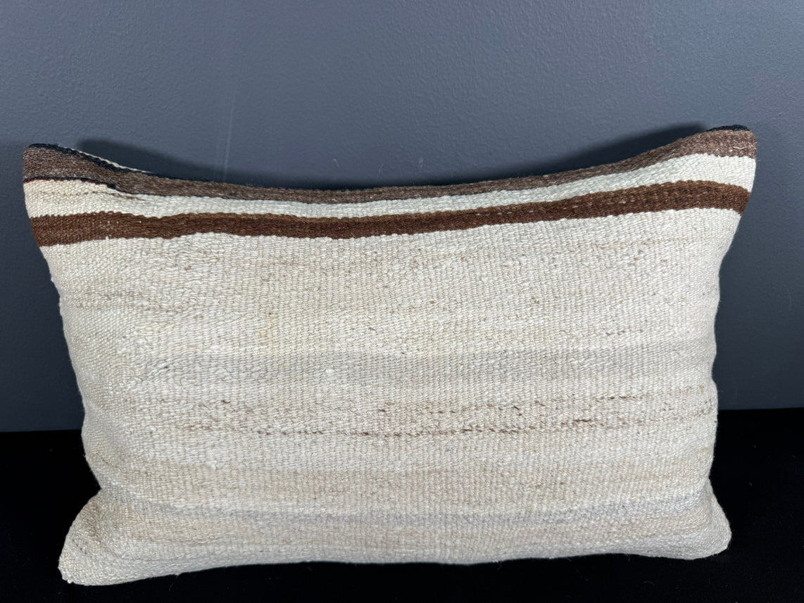 Turkish Hemp Pillow Cushion Natural Beige Brown Pillow Cushion Cover 16" x 24" #30029