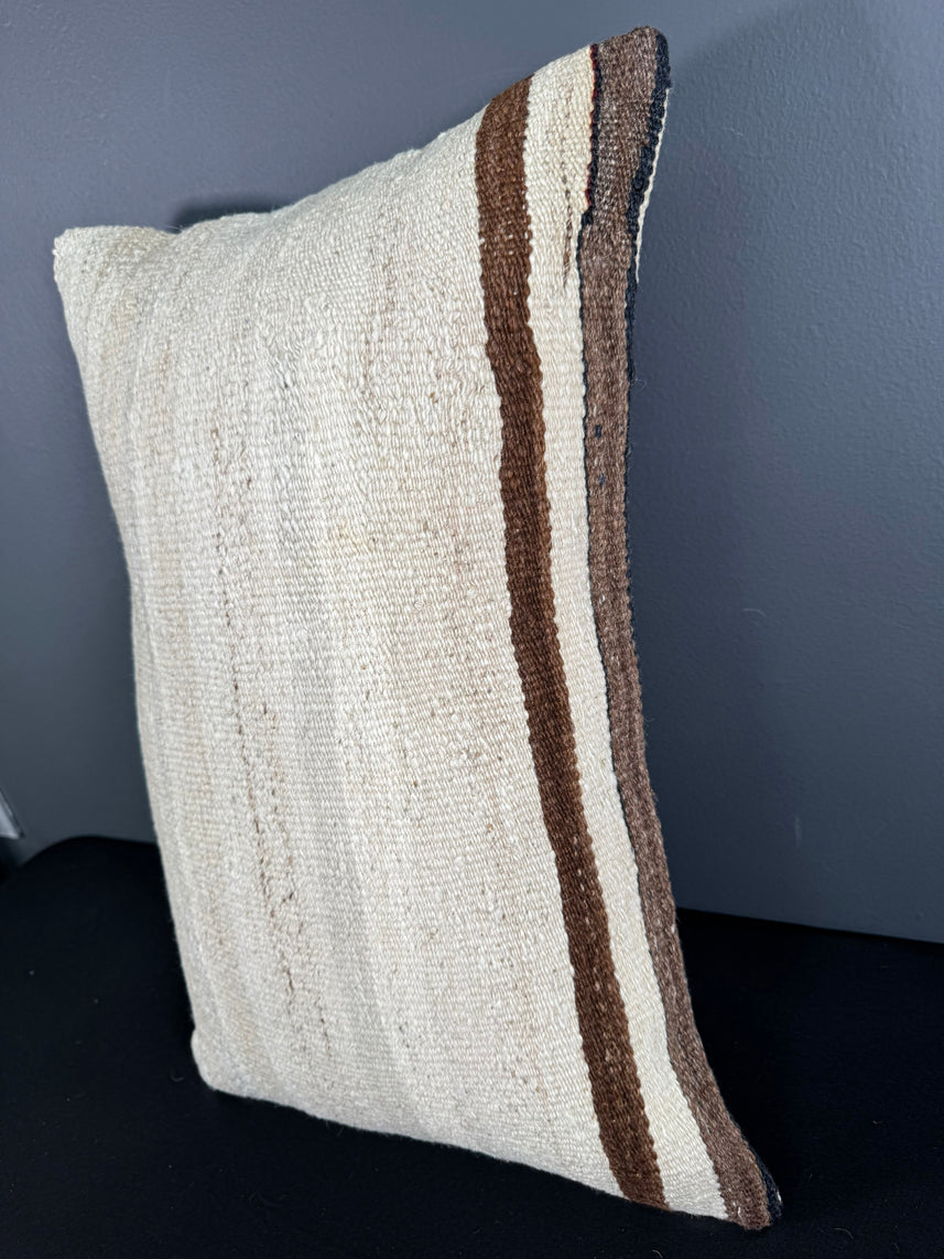 Turkish Hemp Pillow Cushion Natural Beige Brown Pillow Cushion Cover 16" x 24" #30029