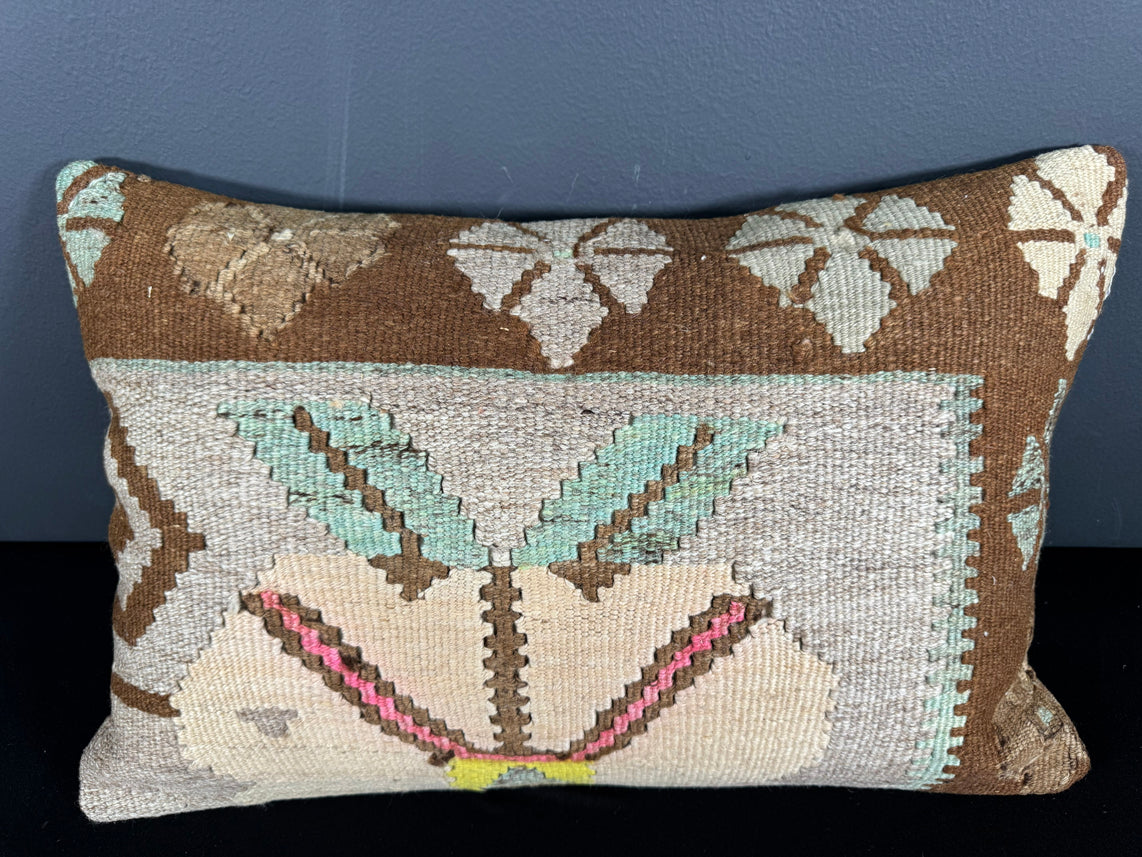 Turkish Hemp Pillow Cushion Natural Light Cream Brown Pillow Cushion Cover 16" x 24" #30030