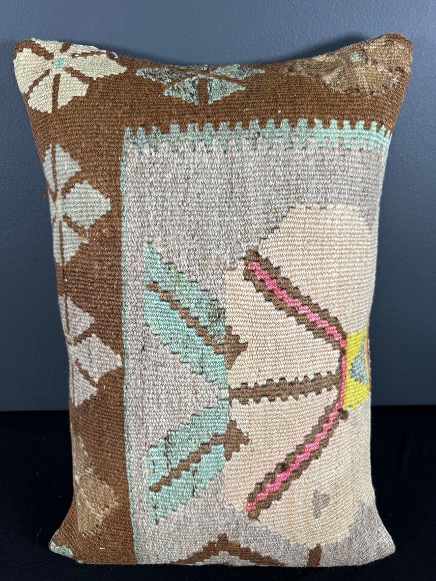 Turkish Hemp Pillow Cushion Natural Light Cream Brown Pillow Cushion Cover 16" x 24" #30030