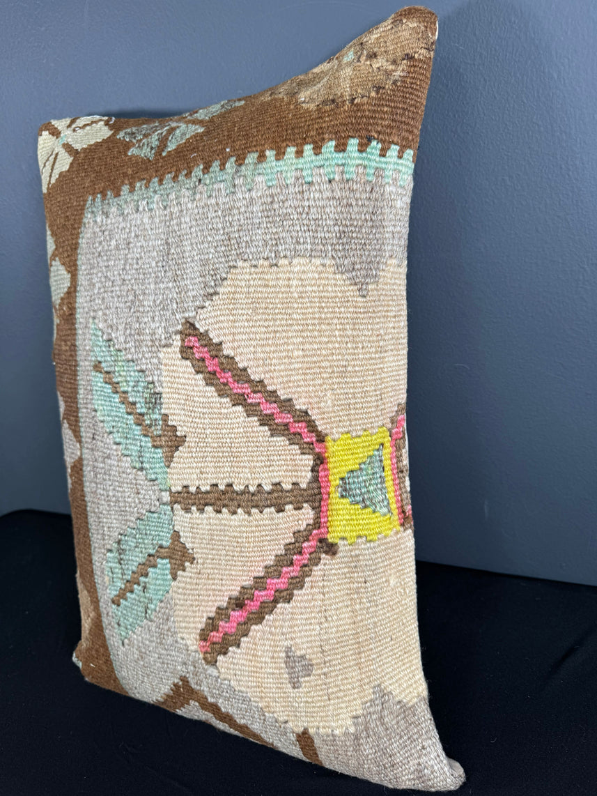 Turkish Hemp Pillow Cushion Natural Light Cream Brown Pillow Cushion Cover 16" x 24" #30030