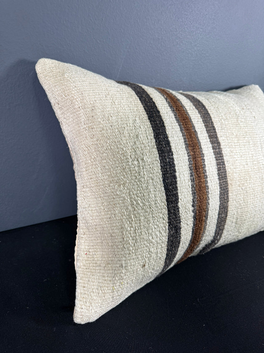 Turkish Hemp Pillow Cushion Natural Beige Brown Pillow Cushion Cover 16" x 24" #30015