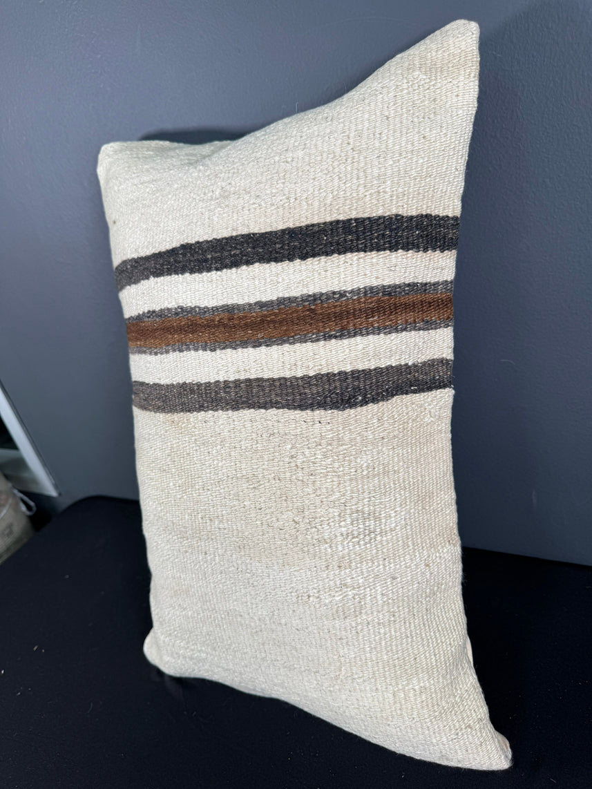 Turkish Hemp Pillow Cushion Natural Beige Brown Pillow Cushion Cover 16" x 24" #30015