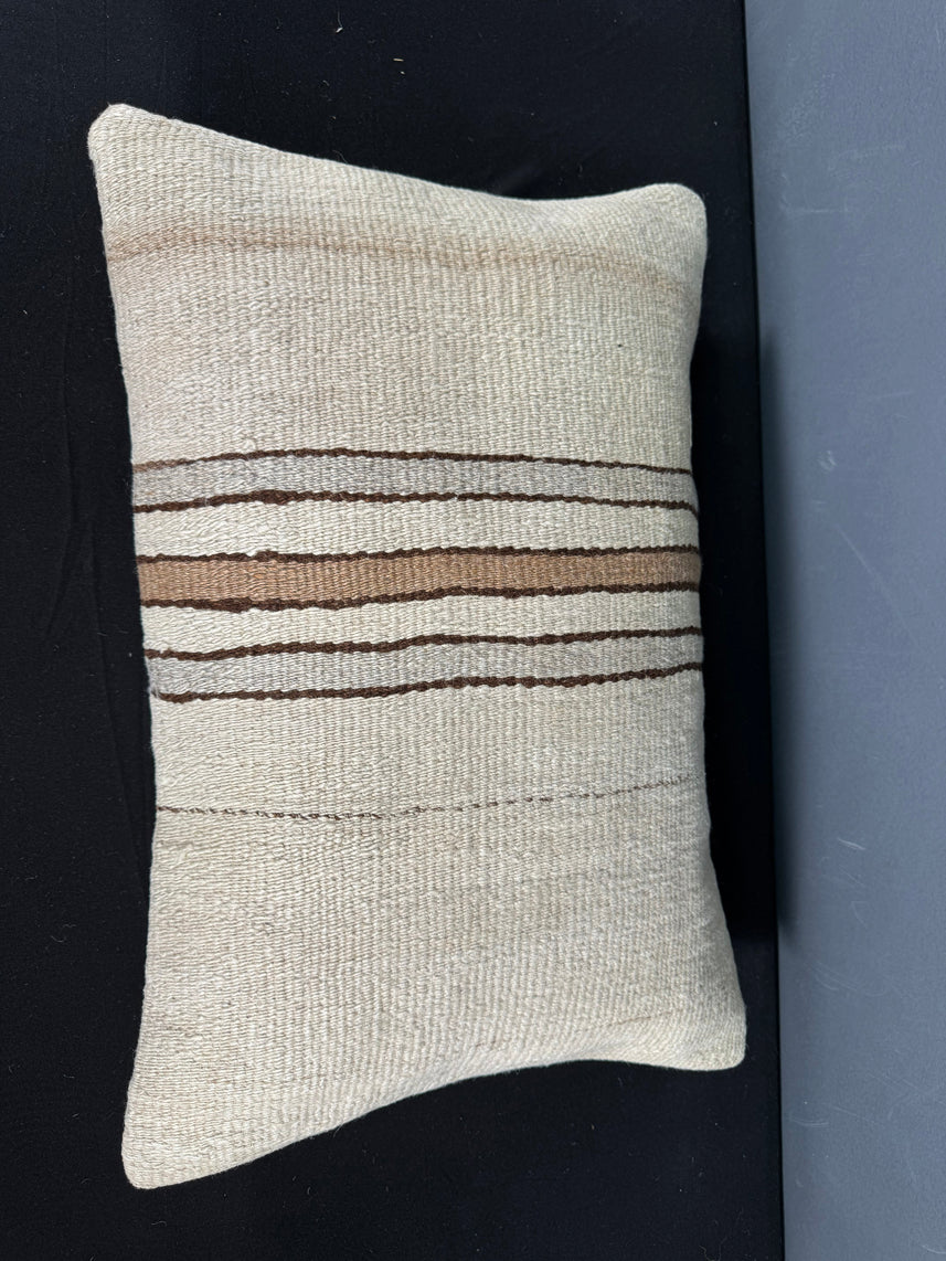 Turkish Hemp Pillow Cushion Natural Beige Brown Pillow Cushion Cover 16" x 24" #30016
