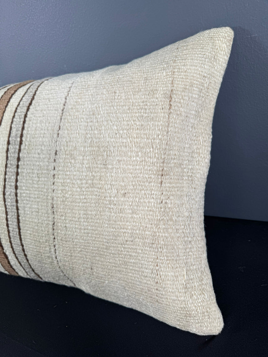 Turkish Hemp Pillow Cushion Natural Beige Brown Pillow Cushion Cover 16" x 24" #30016