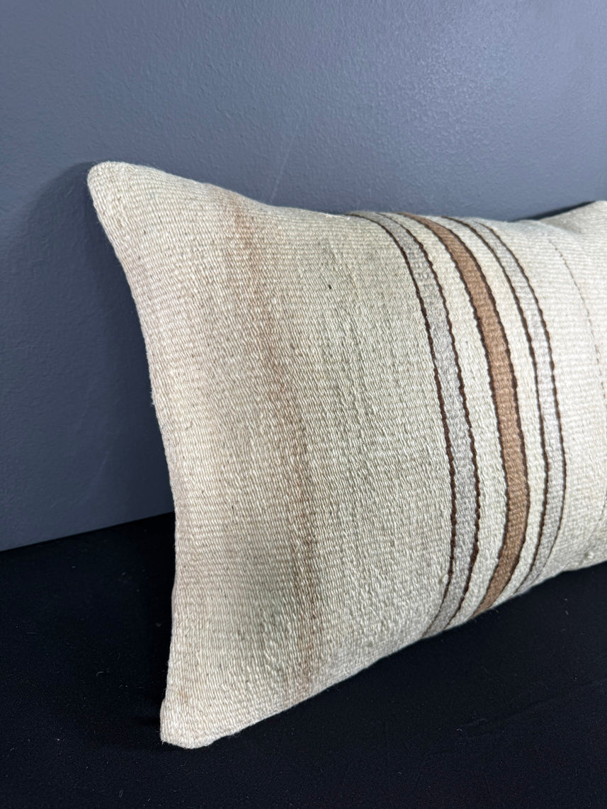 Turkish Hemp Pillow Cushion Natural Beige Brown Pillow Cushion Cover 16" x 24" #30016
