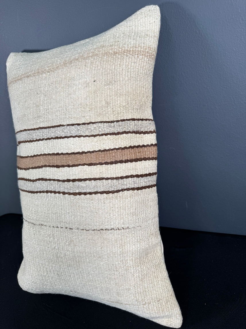 Turkish Hemp Pillow Cushion Natural Beige Brown Pillow Cushion Cover 16" x 24" #30016
