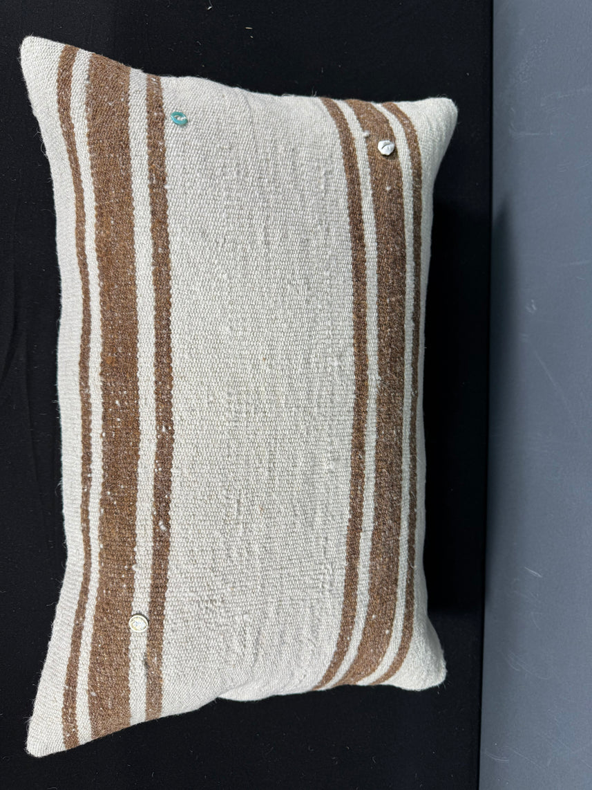 Turkish Hemp Pillow Cushion Natural Beige Brown Pillow Cushion Cover 16" x 24" #30000