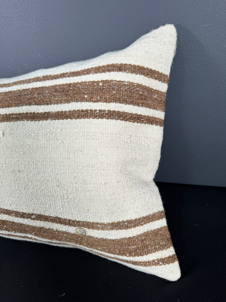 Turkish Hemp Pillow Cushion Natural Beige Brown Pillow Cushion Cover 16" x 24" #30000
