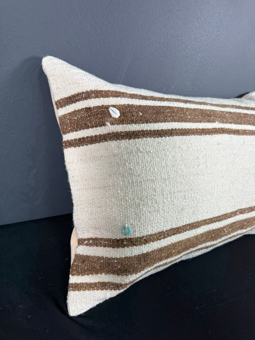 Turkish Hemp Pillow Cushion Natural Beige Brown Pillow Cushion Cover 16" x 24" #30000