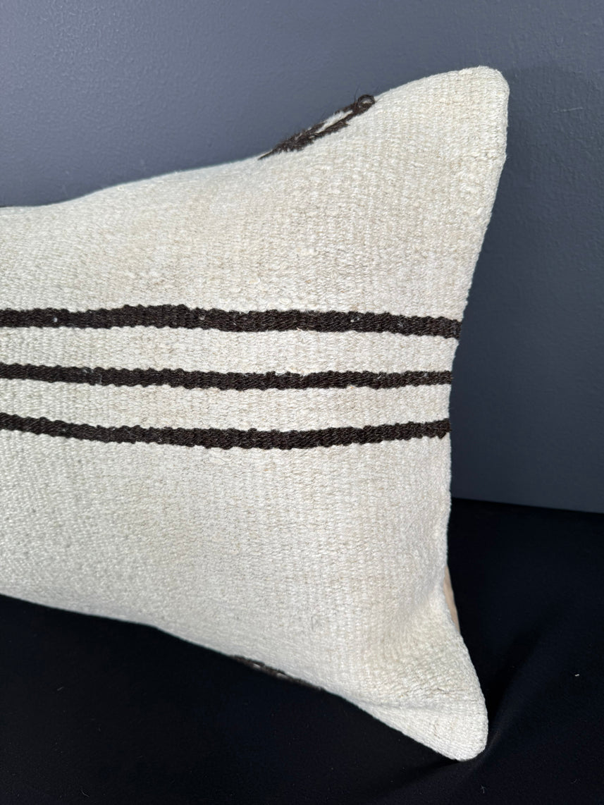 Turkish Hemp Pillow Cushion Natural Beige Brown Pillow Cushion Cover 16" x 24" #30001