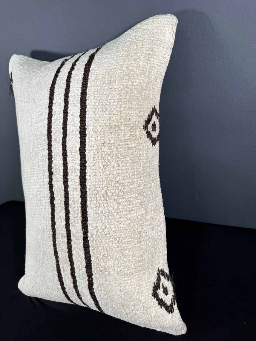 Turkish Hemp Pillow Cushion Natural Beige Brown Pillow Cushion Cover 16" x 24" #30001