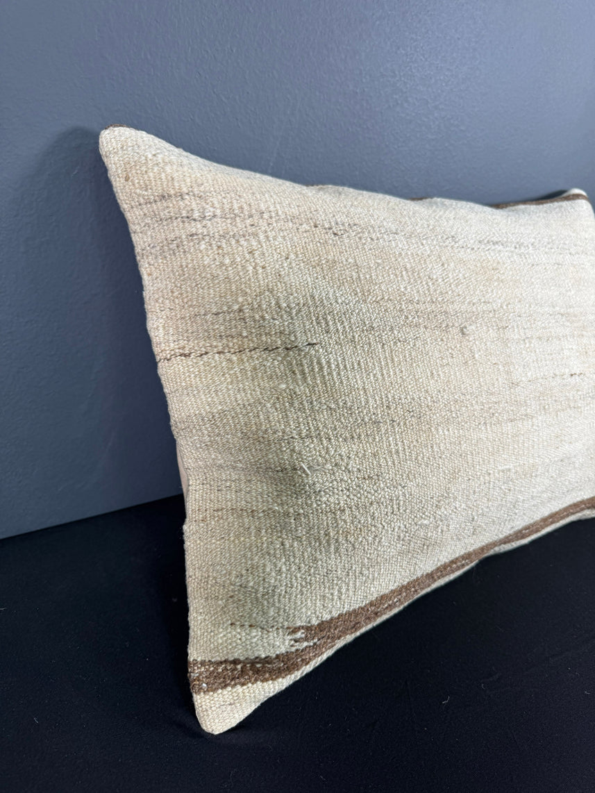 Turkish Hemp Pillow Cushion Natural Beige Brown Pillow Cushion Cover 16" x 24" #30002