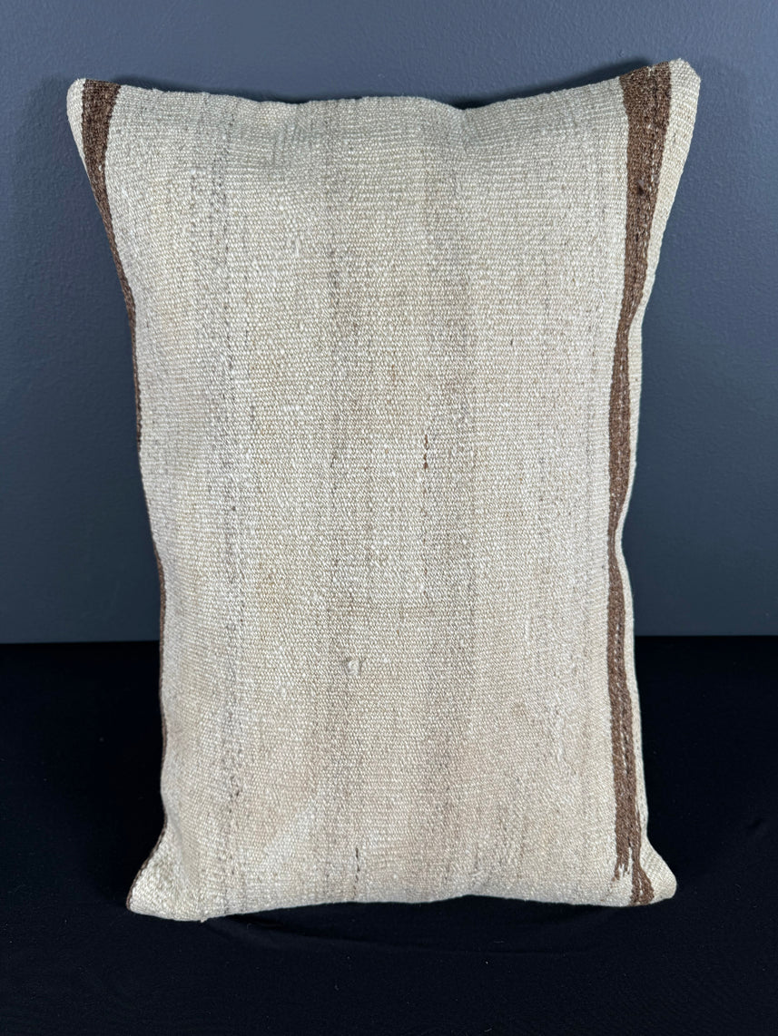 Turkish Hemp Pillow Cushion Natural Beige Brown Pillow Cushion Cover 16" x 24" #30002