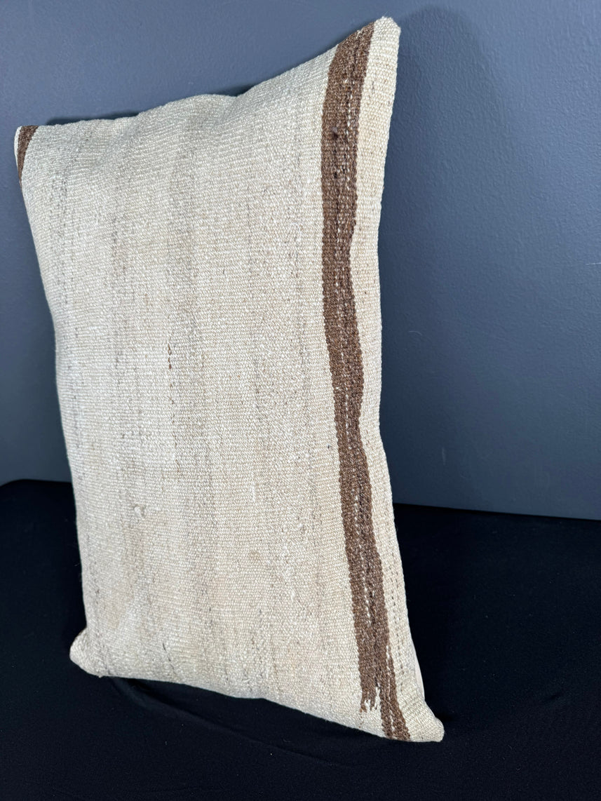 Turkish Hemp Pillow Cushion Natural Beige Brown Pillow Cushion Cover 16" x 24" #30002